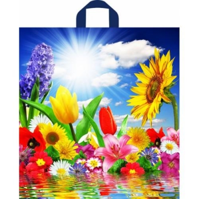 Пакет с петлевой ручкой 38 х 42+6(37) (Тико) ПНД (Море цветов) ПТЛ11256 Пакет с петлевой ручкой 38 х 42+6(37) (Тико) ПНД (Море цветов) ПТЛ11256