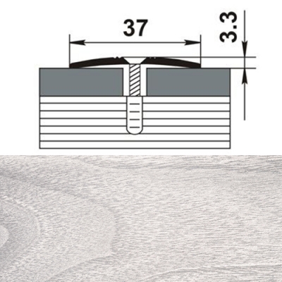 Профиль стыкоперекрывающий ПС 03.1350. 106 ясень белый