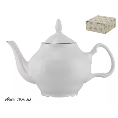 Чайник 1 л MARIA GOLD в под.упак (х6)Фарфор арт.226-021