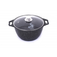 АП Кастрюля 4л со ст.крышкой (темный мрамор) арт.кмт42а Kukmara