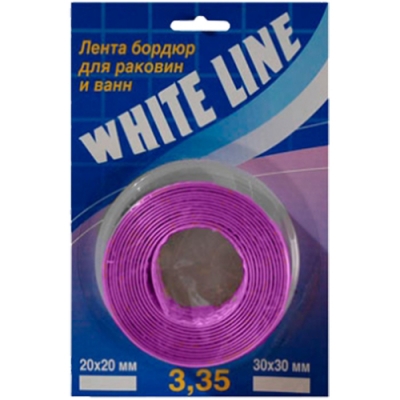 Лента бордюрная, 30мм-30мм 3.35метра, розовая гермет WHITE LINE