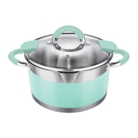 LR02-540 Кастрюля LARA (нерж) MINT 16x9см, 1,7л, носик, индукционное дно, крышка с бортом