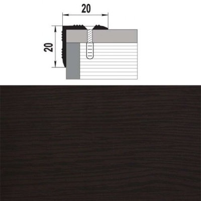 Профиль угловой ПУ 05. 900.095 дуб венге