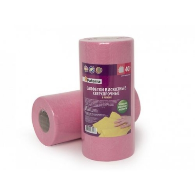 Салфетка вискозная СВЕРХПРОЧНЫЕ для кухни и уборки 40 шт в рулоне. 25х25см PATERRA (406-154)