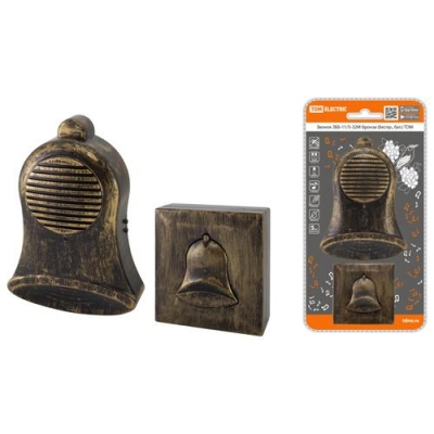 Звонок беспр. на батар. ЗББ-11/5-32М бронза (32 мелодии, кнопка IP30, 3х1,5В АА) TDM (SQ1901-0029)