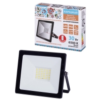 Прожектор светодиодный СДО-04-030Н-Ф (с фотореле) 30 Вт, 6500 К, IP65, черный, Народный (SQ0336-0233