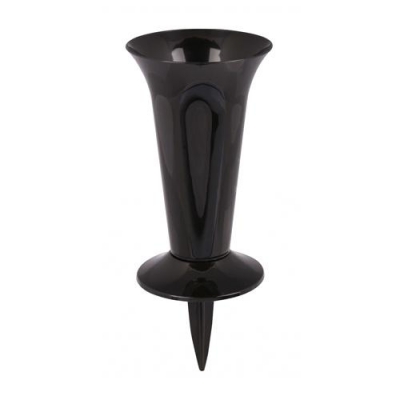 Ваза для цветов под срезку с колышком (D129мм, высота 320мм)(черный) (уп.9) М7551 г.Октябрьский