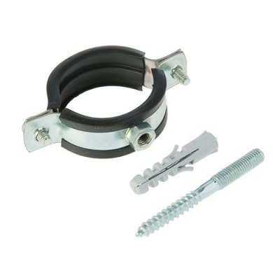 Хомут (РМ) оцинк.с резин. уплотнением VALFEX 4 (107-115) (в компл. шпилька М8х80 и дюбель) (36)