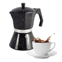 Кофеварка гейзерная 450мл (9 порций) из алюминия с широким индукционным дном (101106) Кофеварка гейзерная 450мл (9 порций) из алюминия с широким индукционным дном (101106)