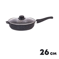 Сковорода 26см АП Гранит со съемной ручкой и стеклянной крышкой арт.С026701 Сковорода 26см АП Гранит со съемной ручкой и стеклянной крышкой арт.С026701
