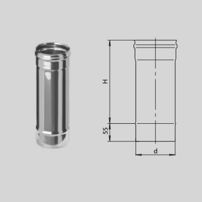 Дымоход 1,0м (430/0,5мм) D135 арт. fm01.135.1.F