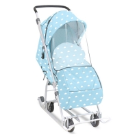 Коляска комб."Наши детки 3-1К" (НДТ3-1К/2 с облачками голубой)