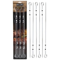 Набор шампуров ECOS ND-301D (р-р 45x1x1,5см, форма прямая, хром.) арт.999622