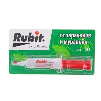 Средство от тараканов и муравьев Rubit ЗИНДАН гель люкс 30 г арт.1094048 г.Екатеринбург