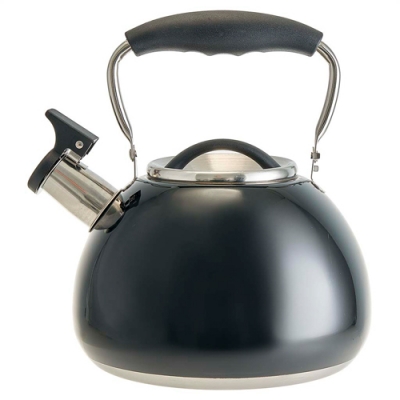 ALPENKOK AK-552 Чайник из нерж.стали 3л,со свистком,индукционное дно, черный(12)