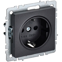 BRITE Розетка 1-местная с заземлением без защитных шторок 16А РС11-1-0-БрЧ черный IEK BRITE Розетка 1-местная с заземлением без защитных шторок 16А РС11-1-0-БрЧ черный IEK
