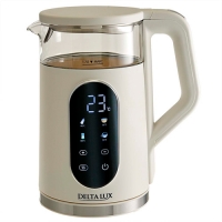 Чайник DELTA LUX DE-1025 корпус из термост. стекла и пластика, LCD дисплей, белый: 2200Вт, 1,7л (6)