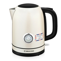 Чайник электрический BRAYER 1005BR-YE 2200Вт, объём 1,7л STRIX, сталь окрашенная, термометр Чайник электрический BRAYER 1005BR-YE 2200Вт, объём 1,7л STRIX, сталь окрашенная, термометр