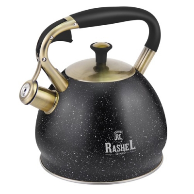 Чайник из нержавеющей стали 3 л со свистком,цвет: чёрный (М-7903) "МАРУСЯ"