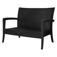 Диван пластиковый "Ola Dom" RATTAN (антрацит) "Элластик-Пласт"