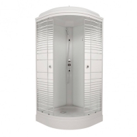 Душевая кабина Triton Стандарт 90*90 А 1/4 круга, низкий поддон Полосы (7 места+сифон)