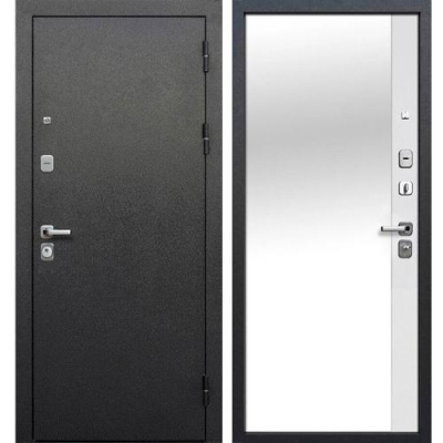 Дверь металлическая Ferroni 9см Кантри Зеркало Эмалит белый 960 правая