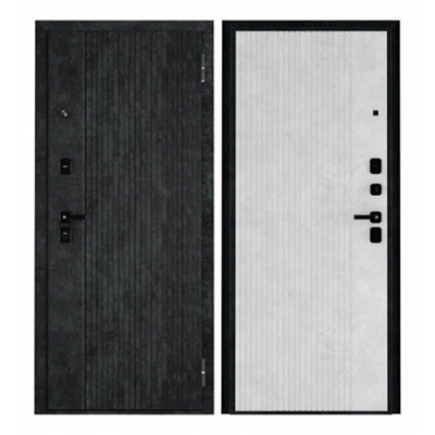 Дверь Рона-2050/960L Бет графит/Бетон Снежный/черный муар