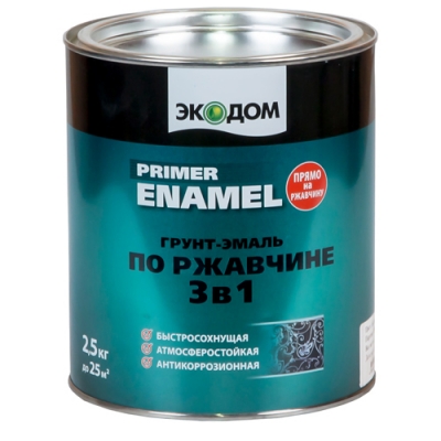 ЭкоДом Грунт-эмаль по ржавчине 3 в1 Коричневый RAL 8017 (2,2 кг) (65068)