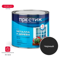 Эмаль быстросохнущая матовая Престиж акриловая для метала и дерева Черная 1,9 кг Эмаль быстросохнущая матовая Престиж акриловая для метала и дерева Черная 1,9 кг