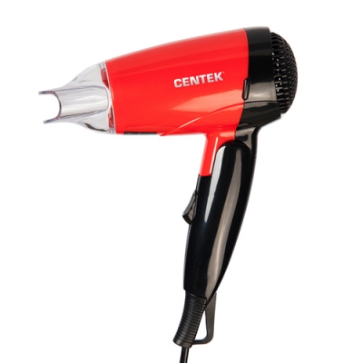 Фен Centek CT-2230 (красн/черн) 1200Вт, 2 скорости и температуры нагрева, складная ручка