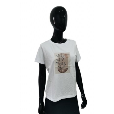 Футболка женская Доброшвейкин Принт белая Ветка размер 48