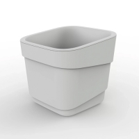 Горшок для цветов Полимербыт фактурный Hills 7л d221, h207мм молочный