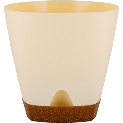 Горшок цветочный InGreen WOOD D250мм 8л с прикорневым поливом сливочный/бук IG6102