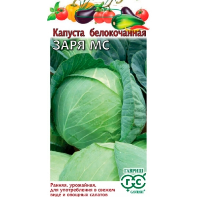Капуста белокоч. Заря МС 0,5 г (ранняя) Н24 "Гавриш"