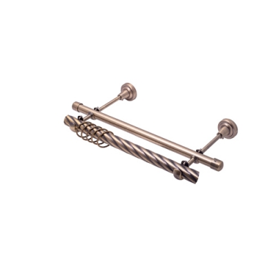 Карниз кованый Ле-Гранд d25/16 мм 2,4 м ОПТИ ТВИСТ антик-золото 2-х рядный ГП