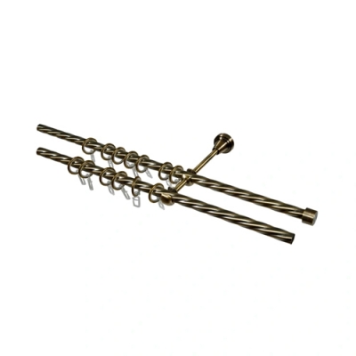 Карниз кованый LEGRAND d16 мм Твист 3,0м антик-золото сост. 2-х ряд туб.