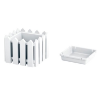 Кашпо для дома и улицы "Лардо" квадратное малое 195х195х156мм (белое) с поддоном "Элластик-Пласт" Кашпо для дома и улицы "Лардо" квадратное малое 195х195х156мм (белое) с поддоном "Элластик-Пласт"