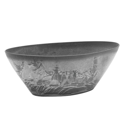 Кашпо МИКРИТ овальное 3,4л серый М3109