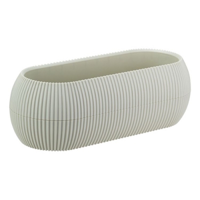 Кашпо ПИКАНТО овальное 1,3л белый ротанг М3210