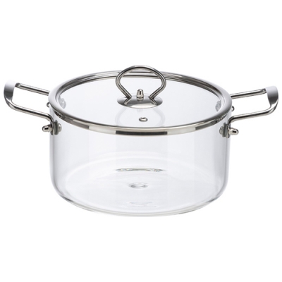 Кастрюля ITALIANO, объем 3,5 л, из жаропрочного боросиликатного стекла с крышкой с пароотводом арт.1