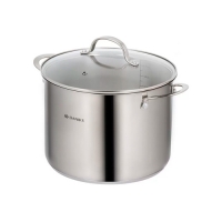 Кастрюля нержавеющая сталь, 8 л, крышка стекло, Daniks, Профессионал, GS-01338-24HCA, индукция (4788