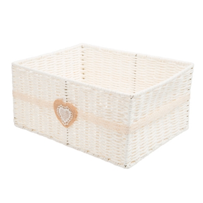 Корзина стеллажная бумажная "Сердечко", Д300 Ш230 В150, белый арт.EW-60 M