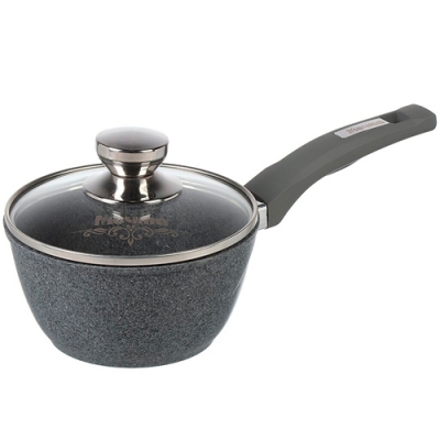 Ковш 1.2л с несъемной ручкой и стеклянной крышкой АП "Premium" (grey) арт. 81901 Ковш 1.2л с несъемной ручкой и стеклянной крышкой АП "Premium" (grey) арт. 81901