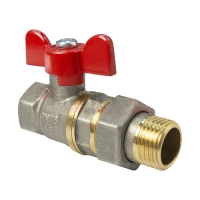 Кран шаровой для ВОДЫ латунный американка VALFEX 11Б27фт1М ВР/НР, НИКЕЛИР-Й, бабочка, 1" (32/8)