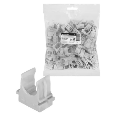 Крепеж-клипса для трубы 16 мм для прямого монтажа (100 шт.) серая TDM (SQ0405-8001)