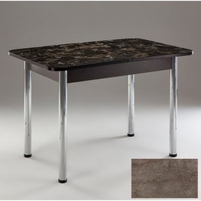 Кухонный стол 900*600 форма 2 Пластик, бронзовый каспий (царговый пояс (ЛДСП 16, венге) + опоры прям