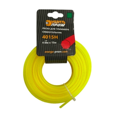 Леска триммерная Энергопром 4,0 мм х 15 м семиугольник (уп 150 шт)