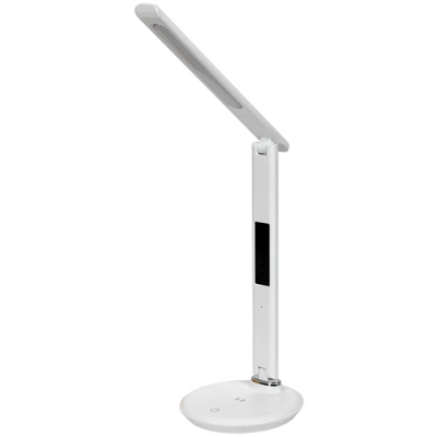 LIGHTING Светильник светодиодный настольный 2011 7Вт на подставке QI-заряд USB-выход кожа белый IEK