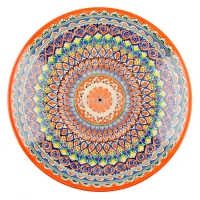 Ляган Оранжевый Мехроб (блюдо для плова) круглый, 38см Узбекистан