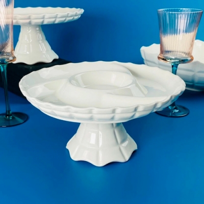 Менажница 25х12см на ножке КОРНЕЛИЯ в под.уп.(х12)Фарфор арт.163-061